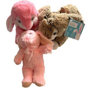 Easter Bunny-Stuffed Bunny 3 Piece Lot-Stuffed Animal Lot-Multicolor